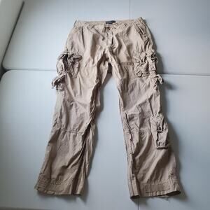 Polo Ralph Lauren Cargo Paratrooper Pants Mens 38x32 Beige Cargo Canvas Zip